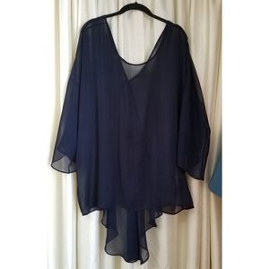 Sheer Navy Coverup 2X